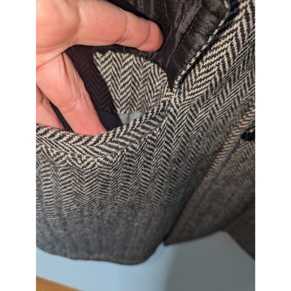 Vintage 60's Field & Stream Donegal Herringbone Tweed Wool  Faux Fur Collar 46 - Picture 8 of 9